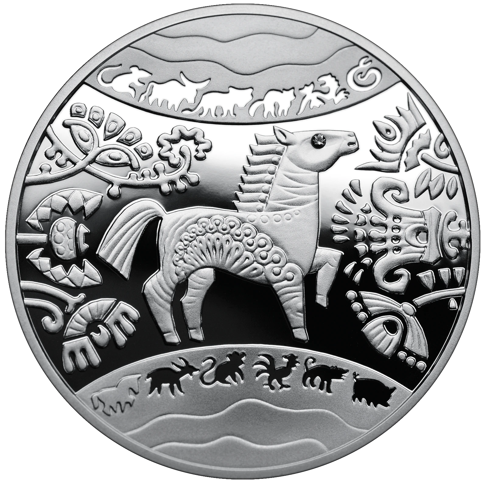 Реверс монети срібла «Срібна монета Рік Коня», 2013 рік, 5 ₴