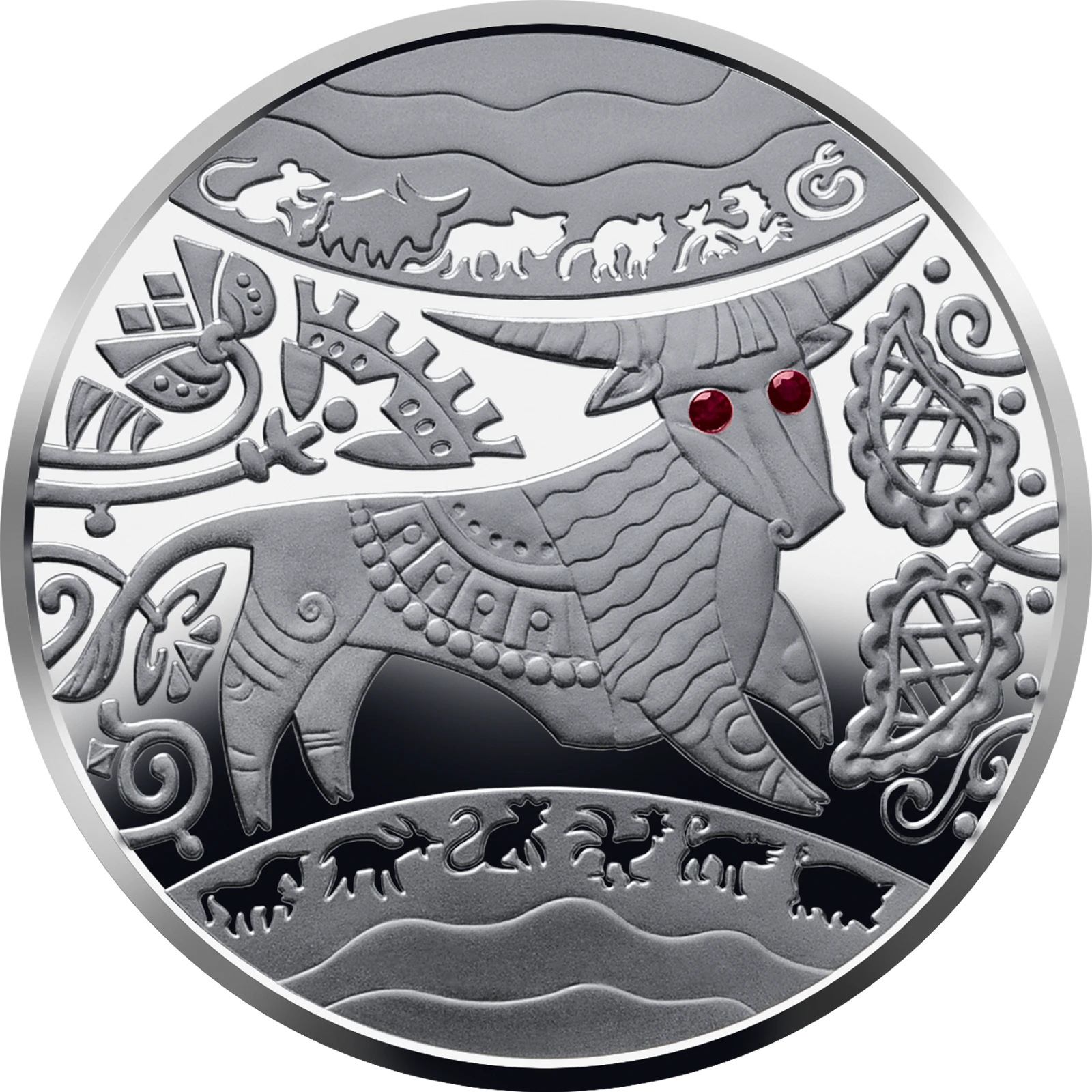 Реверс монети срібла «Срібна монета Рік Бика», 2009 рік, 5 ₴