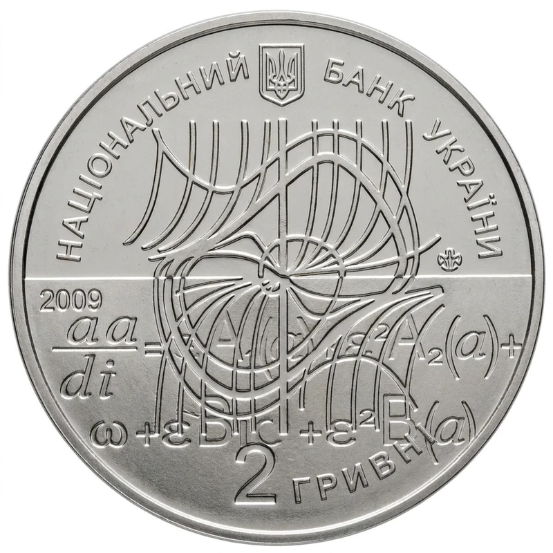 Аверс монети нейзильберу «Монета Микола Боголюбов», 2009 рік, 2 ₴