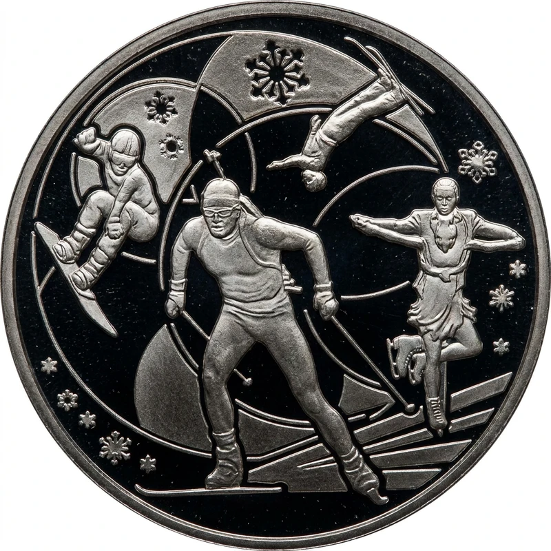 Реверс монети нейзильберу «Монета XXII зимові Олімпійські ігри», 2014 рік, 2 ₴